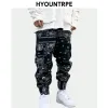 Pants Hip Hop Loose Fit Elastic midja byxor Fashion Printed Side Pocket Ankle Pants Mens Ny Casual DrewString Sportwear Pants Joggers Ny