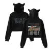 Benson Boone Feuerwerk und Rollerblades World Tour Crop Top Hoodie für Mädchen Kawaii Katze Ohren Harajuku Kumpelte Sweatshirt