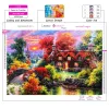 Landscape Diamond Målning Trees Mountain Estate Full Rhinestone Mosaic Brodery Cross Stitch Kit Home Decor Handwork Gift