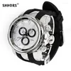 Avanadores de pulso Shhors assiste masculino Big Dial Men Sports Silicone Band Bandz Montres Homme Mannen Horloge Reloj