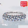 Anelli di nozze Neetim 5mm 6,5 mm FL Moissanite Ring per donne S925 Sterling sier eternity eternity scintillanti a banda diamante gioielli gradini gradini dropliv dh79g