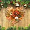 Decoratieve bloemen simulatie pompoen zonnebloem muur hangende herfst krans hartvormige schuim rattan slinger thanksgiving home party