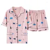 Abbigliamento da casa Summer Women Piajamas Set carino cartone animato Shorts Shorts Shorts Shorthswear Sonning Whatwear Pajamas