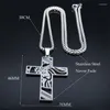 Colliers pendants Christ Dieu croix Jésus Couronne d'épines Collier de chaîne Men Men en acier inoxydable Bijoux de crucifix colle masculino