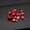 Naturale irregolare in bambù in bambù a sospensione a sospensione di corallo rosso che produce orecchini per collana fai -da -te regalo 14x14mm