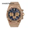 Men Top App Factory AP Automatic Watch AudempiGues Royal Oak Offshore Epic Watch 41mm Blue Index Hour Mark Dial Rose Gold