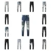 Jeans designer mens jeans lila jeans high street hole stjärna lapp mäns kvinnor stjärna broderi panel byxor stretch slim fit byxor byxor amirir rippade jeans