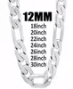 12 mm de largura 925 Silver Men Men Chain Chain Jóias Moda de 1830 polegadas Men039s Curb de alta qualidade Jewerly Gift FA8417017