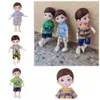 13 Joint Dolls 16cm BJD Little Boy Doll Movable Joint Blue Yellow Eyes BJD Doll with Clothes 16cm 3D Simulated Eyes Hinge Doll