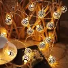 10/20LED Light String Hollow Moroccan Ball Fairy Light Battery Powered Indoor Outdoor Hanging Lamp Wedding Party Christmas Decor