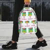 Plecak Kolorowa neonowa dyskietka dla fanów plecaków z lat 80. nastolatka Bookbag Cartoon Cartoon Torby szkolne Travel RucksAcka Bag na ramię