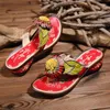 Slippers Snurulan THOMNS FLIPS 2024 Summer Women Chaussures Vérics en cuir peintes à la main