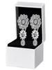 Sparkling Daisy Flower Trio Stud Earrings Original Box för 925 Sterling Silver Pendant Earring Women Wedding Jewelry Set7856320