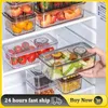 Storage Bottles 1/2pcs Refrigerator Box Fridge Organizer Fresh Vegetable Fruit Boxes Drain Basket Containers Kitchen