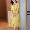 Sukienki swobodne 2024 Summer Korean wakacji elegancka sukienka midi luksusowa impreza taneczna kobiety boho plażowe kwiatowe silk vestidos