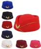 Air Hostesses Beret Hat Wool Felt Base Cap Airline Stewardess Sexy Formal Uniform Hat Caps Accessory Roll play TH2327562