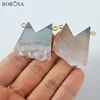 Подвесные ожерелья Borosa милая M Shape Natural Agates Druzy Connectors Сделание 24 -дюймовые золотистые для женщин аксессуары для ювелирных изделий