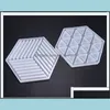 カビ六角形コースターシルカビdiy樹脂ストライプトライアングル用のテーブルマットデコレーションジュエリーメイキングクラフトシルムドロップデリdhvnw