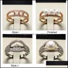Smyckesinställningar DIY -ringar 925 Sier Pearl Setting Zircon Ring for Women Fashion Justerbar Valentines Day Drop Delivery Dhikz
