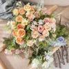 Fleurs décoratives 1 pc roses artificielles Daisy Bappes Ins Style Diy Home Room Decor Christmas Wedding Bouquet Bouquet Fake 28,5 cm