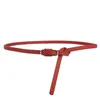 Bälten Slim Side Pu Leather Belt Justerbar enkel koreansk stil Dress Decoration Byxor Decor All-Match Thin Waist Party