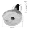 KEMAIDI Tempered Glass Vessel Sink Bathroom Round Vanity Wash Sink Above Counter Deck Mounted Basin Sink with Faucet Mixer