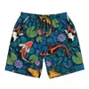 Мужские шорты 2024 3D Koi Pattern Board Summer Fashion Classic Short Bants Males Runge Surf Комфорта на заказ плавания