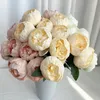 Decorative Flowers 10 Heads Artificial Peony Bouquets Wedding Bride Hand Held Festive Party Decor Fake Flower Home Vase Arrangement