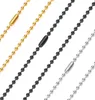 Perles de 24 mm Colliers de balles non fondues en acier inoxydable Men de mode Bijoux hip hop 24 pouces argent noir 18K Gold plaqué 5850765