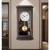 大きな豪華な機械的時計純粋な銅ムーブメント木製壁時計魂の振り子贅沢レトロな家の装飾