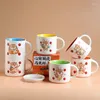 Mugs Folded Ceramic Mug Cute And Animal Water Cup Female Student