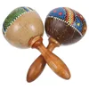 2PCS Kids Maracas Percussion Noisemakers Coconuts Shell Musical Educational Toys 240408