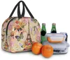 Paris Eiffel Tower Butterfly and Flowers lanch saco compacta bolsa de lancheira reutilizável contêiner para mulheres trabalhos de escritório escolar