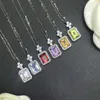 S925 Live Broadcast Sterling Sier Parfym Bottle Pendant Light Luxury Fashion Color Treasure Chain Color Treasure Halsband