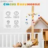 Mobiles# Baby Mobile voor Crib Boy 0-12 maanden houten mobiel op de bed pasgeboren muziek doos bed bel hangende speelgoed houder bracket baby crib y240412y240417y99s