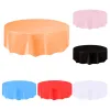 210cm Plastic Round Tablecloth Waterproof Multicolor Disposable Circular Table Cloth Cover for Wedding Party Decoration