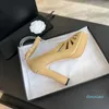 15A 2024 FACE PEEP-TOE PEEP-TOE SANDALS HEEE Classique 100% Cuir Casual Outside Chaussures Lady Sexy Cross Camellia Chunky Heel Sandal Tailles