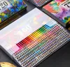 160 Renkler Profesyonel Çizim Yağ Renkli Kalemler Seti Sanatçı Eskiz Resim Ahşap Renk Kalem Okulu Sanat Sarf Malzemeleri Y2007098950678