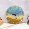 Grande horloge ronde Resina Moules époxy Moules de mur en silicone décor de cadran d'horloge romaine arabe