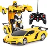 New Rc Transformer 2 In 1 Rc Car Driving Sports Cars Drive Transformation Robots Models Remote Control Car Rc Fighting Toy Gift Y27160927