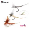 8pcs CDC Feather Wing Mayfly Dry Fly Grizzly Saddle Hackle Mayfly Floating Dry Fly River River Trout Fishing Flies Flies