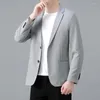 Men's Suits High Quality 2024 Fashion Handsome Seersucker Craft Summer Light Cool Breathable Business Casual Single Suit Jacket