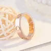 Designer charm mode carter samma stil sex diamant kärleksring 18k rosguld titan stål icke -blekande par