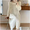 WOMENS ABBILETTA AUTOTUNG AUTOMENTO FRANCESE ELEGENTE NOTTE ALTRO VINTAGE FLORALE Square a manicotto lungo Sleeve Long Stile Princess Cotton Delivery Delivery A DHMDG