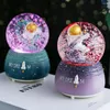 Figurine decorative Snow Box Resina Musica Spazio Globe Multiposio Falx Crystal Ball per il festival