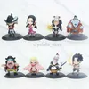 Fumetti eroi 8pcs/set anime un pezzo oka shichibukai figura jinbe ace dracule mihawk boa hancock figurine figurine bambolo giocattolo regali per bambini 240413