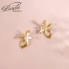 Stud Earrings Badu Frosted Gold Color Metal Flower Baroque Fashion Vintage Exaggerated Big For Women Party Jewelry