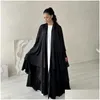 Vêtements ethniques 2024 Ramadan Open ABAYA Dubai Cardigan Muslim manteau robe arabe avec ceinture Abayas de dinde pour femmes Kimono Islamic Kaftan OTQN5