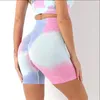 Ensembles actifs Tie Dyeing Women's Sportswear Yoga Set Workout Vêtements Warans Sports Gym Vêtements Fitness Legging Bra Crop Crop