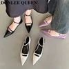 Chaussures décontractées Fashion Femmes Locs pointues Point Automne Robe de printemps Flats Talons Boucle Boucle en strap de la cheville Mary Jane Ballet